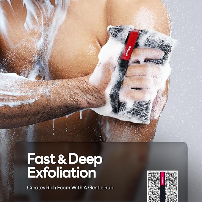 Exfoliating Body Scrubber, Rough Exfoliation Body Exfoliator Sponge for Remove Dead Skin, Body Exfoliating Sponges, Bath and Body Exfoliate Buffer, Mens and Womens Sponge for Shower (2 Pack)