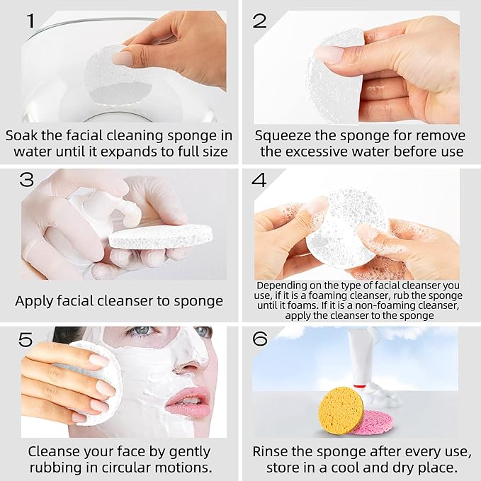 120-Count Compressed Facial Sponges|Kickleen100% Natural Cellulose Cosmetic Spa Sponges for Daily Facial Cleansing|Makeup And Mask Removal|Exfoliating|Skin Massage|Pore Exfoliation (120 Count (White))
