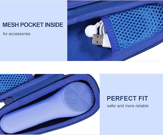 co2CREA Hard Carrying Case Compatible with NågraCoola CLIE 2 1 Sonic Facial Cleansing Brush (Blue)