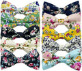 Dog Bow Ties, 10 PCS Flower Pattern Adjustable Bowties for Cats & Small Medium Large Dogs Collar Charms for Birthday Wedding Parties（Flower）