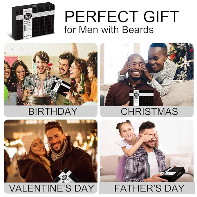 MALE GOD Beard Kit w/Natural Ingredients Beard Oil & Balm, Men's Care & Grooming Set w/Beard Brush & Comb, Anniversary | Birthday Gifts for Men, Him, Husband, Boyfriend, Dad
