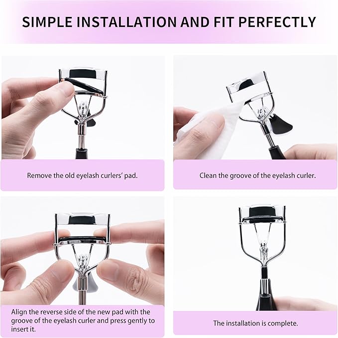 i-Laesh Eyelash Curler Refills - Premium Silicone Pads for Shiseido, Tweezerman & Universal Fit Curlers - 24PC, Ultra-Soft & Pinch-Free Curl