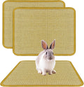 DYAUS Rabbit Scratching Pad, Sisal Bunny Scratch Pad, Natural Rabbit Foraging Mats for Cages, Indoor Bunny Toys Accessories for Bedding Biting Sleeping Resting (2PCS, 16x12in)