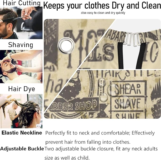 visesunny Professional Barber Cape Polyester Hair Cutting Salon Cape Apron Anti-Static Beard Bib Grooming Apron