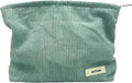 GUTGNK Corduroy Ladies Cosmetic Bag, Large Capacity Canvas Cosmetic Bag Travel Toiletry Bag Accessories Organizer, Light Blue Gray