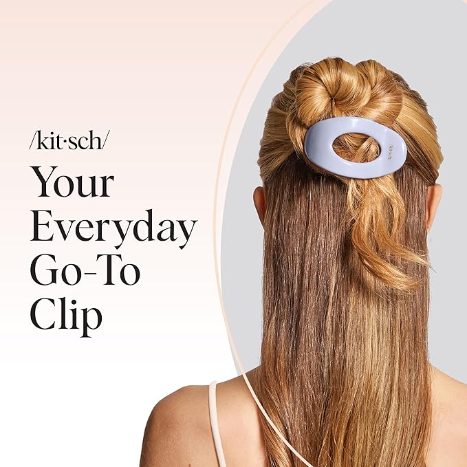 Kitsch Medium Flat Claw Clips for Women - Stylish Flat Hair Clips, Strong Hold for Thick & Fine Hair | Non-Slip for Secure, Comfortable All-Day Wear | Ideal Gifts for Women - Hydrangea Breeze