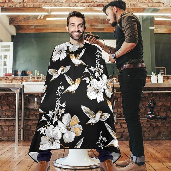 visesunny Professional Barber Cape Polyester Hair Cutting Salon Cape Apron Anti-Static Beard Bib Grooming Apron