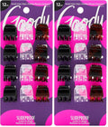 Goody Small Basic Half-Claw Clips, 3 Prong Hair Clips, Assorted Neutral Colors, All Hair Types, 12 Count (Pack of 2)