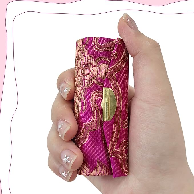 MIAO JIN 12PCS Lipstick Case with Mirror Bulk, Small Lipstick Holder for Purse, Storage Box Mini Floral Jewelry Cosmetic Case (Random Color)