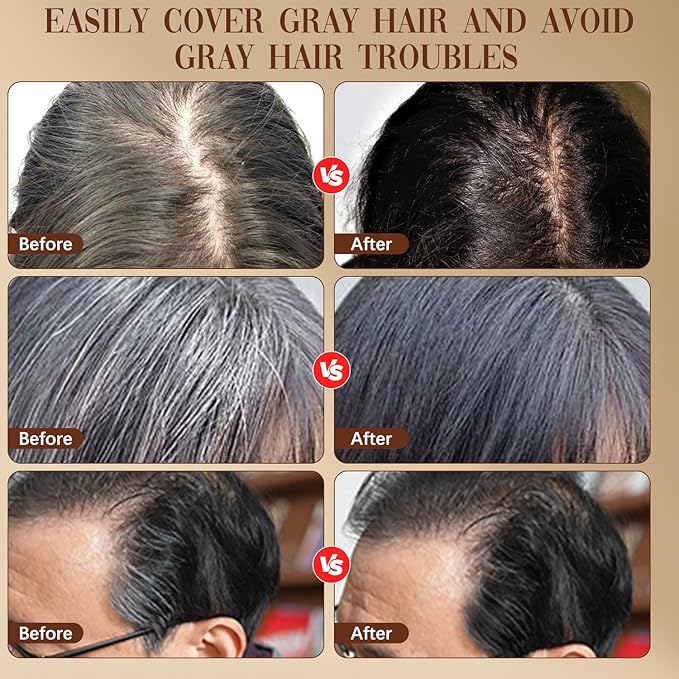 2-in-1 Hair Color Stick & Comb, Waterproof and Sweat-Proof Hair Dye Comb, Instant Convenient Root Touch Up for Gray Hair, Touch up Comb for Women & Men (Black)