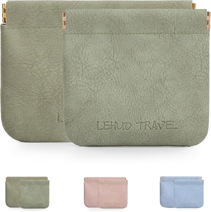 RIGHT AWAY 2 PCS Small Makeup Bag for Purse,Mini Cosmetic Organizer Make Up Bag for Women,Squeeze Coin Purse Pouch,Portable Tiny Makeup Pouches for Cosmetic Accessories,Lipstick, Jewelry, Card, Coins