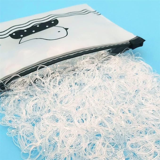 1500pcs Mini Hair Rubber Bands, Non-slip Rubber Hair Bands for Girls, Elastic Hair Ties(0.5 inch) Clear