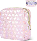Period Bag Pouch, Leather Sanitary Napkin Storage Bag for Girls Womens, Portable Sanitary Napkin Period Pad Pouch Bag for Purse (Pink-3D Love)