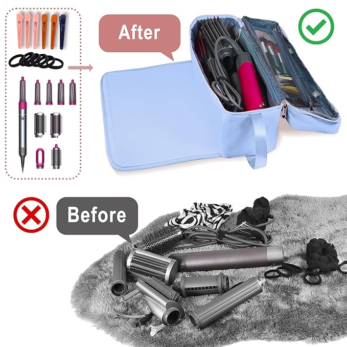 Hair Tools Travel Bag with Heat Resistant Mat Hair Styling Accessories Storage Case for Hair Dryer Flat Iron Straightener Curling Iron Haircare Accessories Travel Essentials for Women