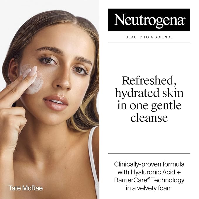 Neutrogena Hydro Boost Face Wash, Fragrance Free, Hydrating Facial Cleanser with Hyaluronic Acid, Daily Foaming Face Wash & Makeup Remover, Hypoallergenic Gel Cleanser, 12 fl. oz