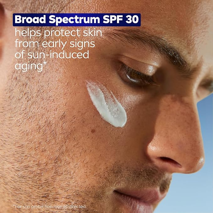 NIVEA MEN Age Defense Daily Face Moisturizer with Broad Spectrum SPF 30 Sunscreen, Pro-Retinol and Hyaluronic Acid, Beard-Friendly Face Lotion Helps Defend Against UVA/UVB Rays, 1.7 Fl Oz Bottle