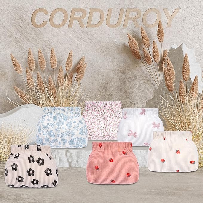 Mini Makeup Pouch,Corduroy Elastic Wallet Storage for Women,Cute Small Lipstick Bag for Purse