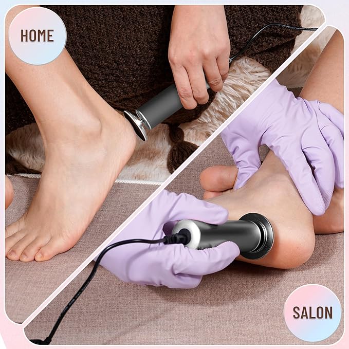 Dermawave Electric Foot File Callus Remover for Feet, Professional Electric Foot Sander Filer Grinder with 60 Sandpaper Discs for Men & Women, Pedicure Tool for Corn Dead Skin Cracked Heel