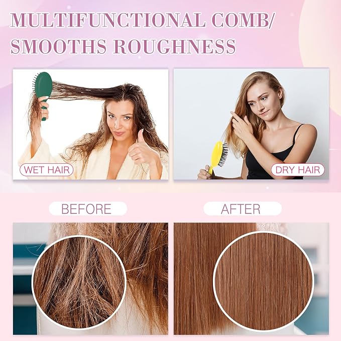 100 Mini Soft Bristle Travel Detangling Brush for All Hair Types - Glides Through Women's Tangles and Knots with Ease (Multicolor)