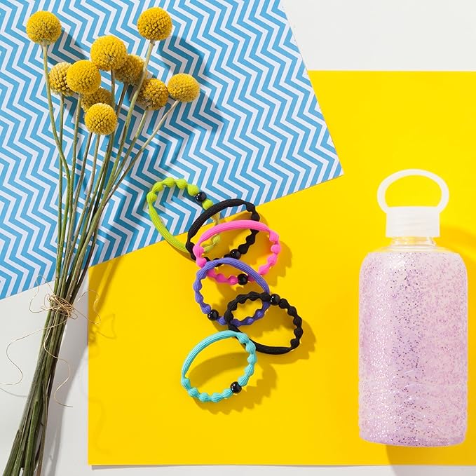 Goody Ouchless Forever Hair Elastics - 10 Ct, Assorted Neon, Damage-Free Bands, 3X Stronger Hair Ties, Retainable Shape, 16 Strand Inner Core, Hair Accessories for Women & Men, All Hair Types