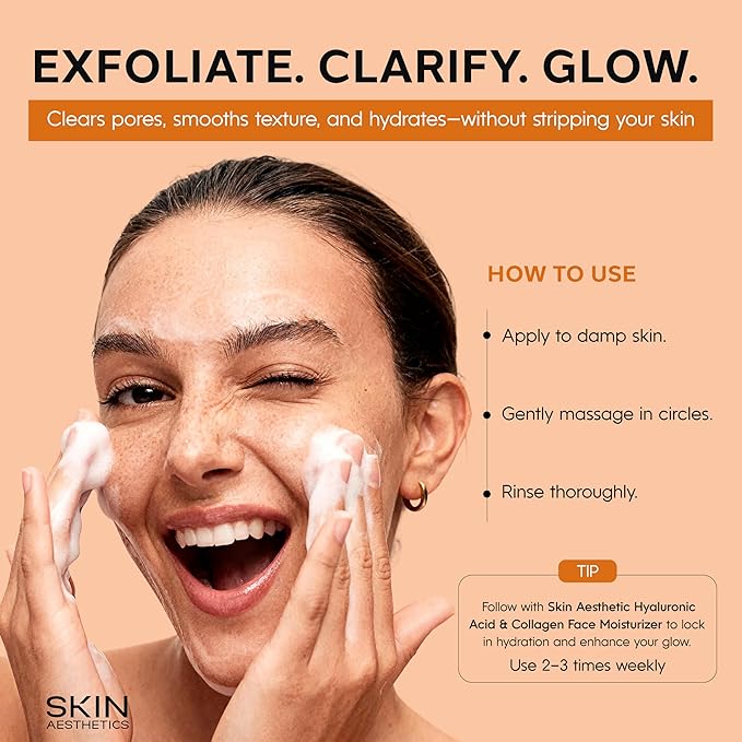 Vitamin C & Turmeric Face Scrub – Gentle Exfoliator For Dark Spots, Uneven Tone & Glowing Skin – Dermatologist Tested, Anti-Aging, Korean Skin Care – Clean Beauty, Vegan – 6.76 Fl Oz