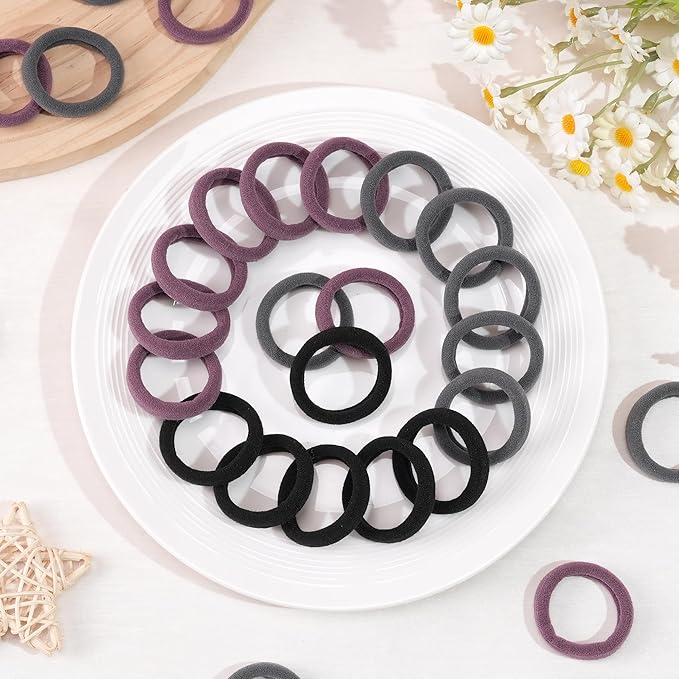 CÉLLOT 100PCS Hair Ties for Women, No Crease Elastic Hair Ties, 4cm Diameter Seamless Nylon Hair Bands, Normal Ponytail Holders, Cameo Tone