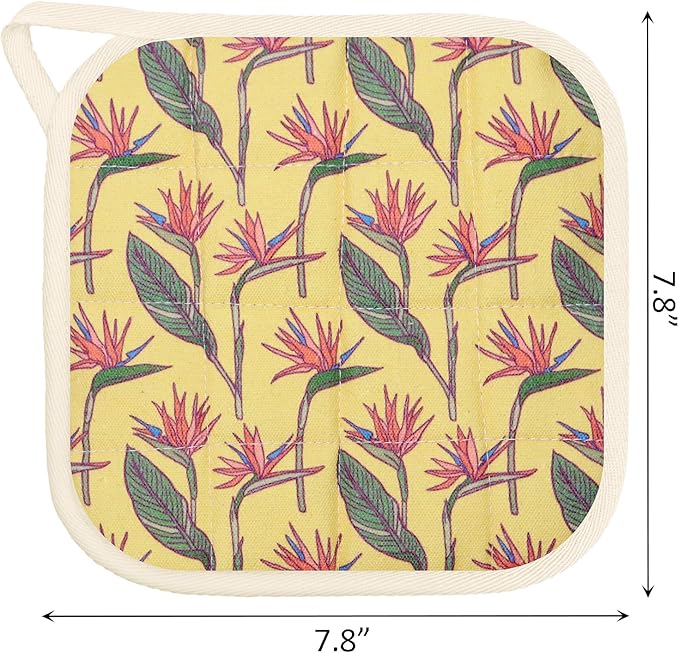 6 Pack Pot Holders 100% Cotton Heat Resistant Potholder, Machine Washable Pot Holder, Hot Pads, Table Pads for Cooking Baking (D)