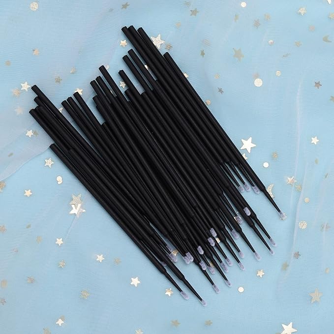Tbestmax 500 Pcs Disposable Micro Applicator Brush Micro Swabs, Eye Lashes Mascara Wands for Eyelash Extension Black