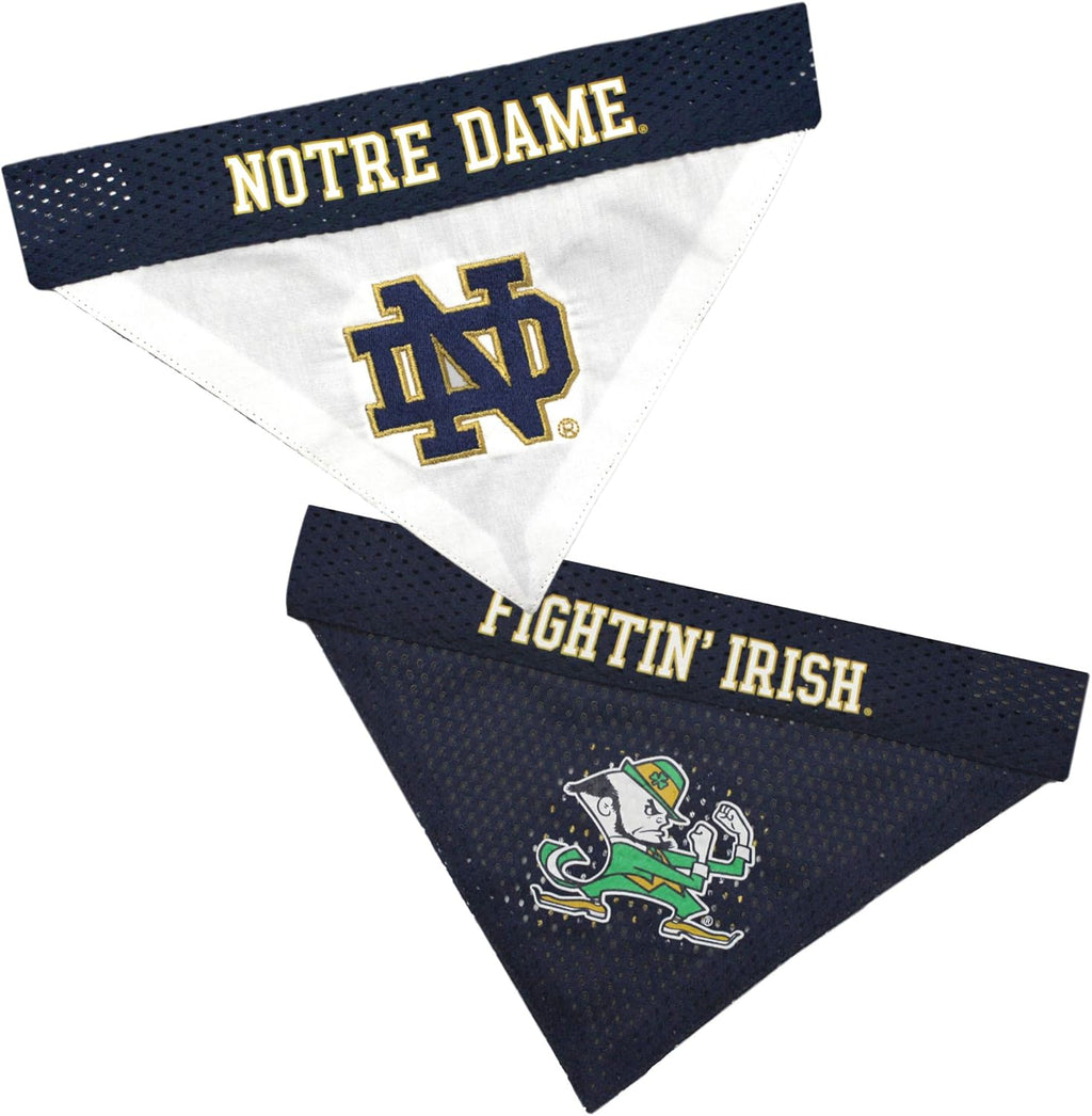 Pets First Collegiate Pet Accessories, Reversible Bandana, Notre Dame Fighting Irish Size Large/X-Large