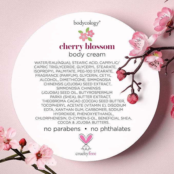 Bodycology Shea Butter Body Cream, Cherry Blossom, 8 oz