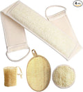 FEBSNOW Loofa Body Scrubber - 4 PCS Exfoliating Loofah Back Scrubber Natural Luffa Shower Bath Sponge Exfoliating Washcloth Face Scrubber Pad for Deep Clean & Invigorate Your Skin