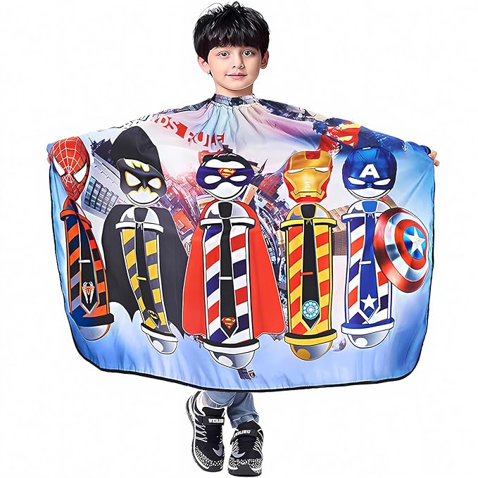 DOKKIA KIDS Barber Cape Haircut Hair Cutting Children Toddler Boys Girls Hairdressing Salon Styling Cloth Apron Cover Gown 40×50"