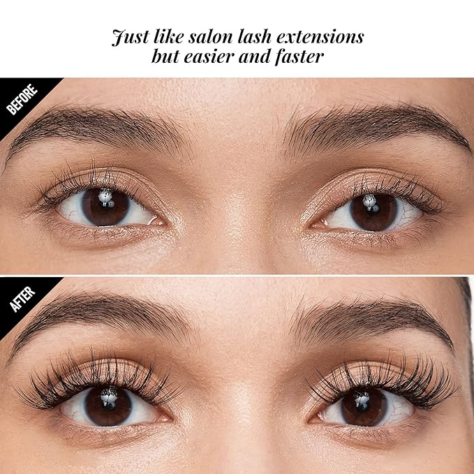 i•ENVY DIY Lash Extension Starter Kit with 10 Volume Extended Clusters, Applicator and Bond & Seal - Eye Lifting Effect, Feather Light Reusable Lash with Super Thin Microbands
