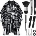 Barber Cape 13Pcs with Neck Duster Brush Adjustable, Extra Long Hair Cutting Cape 63" x 55" Profesional Barber Accessories for Men/Adults/Barber/Salon/Clients/Home/Women/Kids