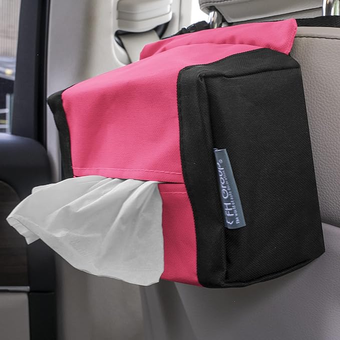 FH Group E-Z Travel Napkin Tissue Dispenser Holder fits Most Cars, SUVs, Trucks, and Vans Pink
