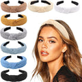 DRESHOW 8 Pack Knotted Headbands for Women Wide Turban Headband Yoga Exercise Ribbing Hair Hoop Hair Bands Accessories
