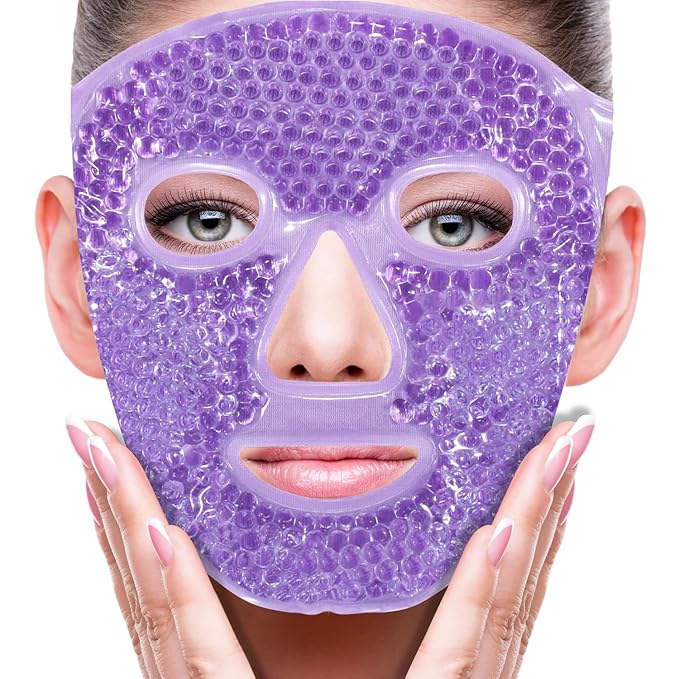 ZNÖCUETÖD Face Ice Mask Facial Ice Packs Gel Hot Cold Compress for Post Oral, Dental, Nose,Facelift Plastic Cosmetic & Laser Surgery Recovery Puffiness Swelling Dark Circles & Headaches Gift for Women