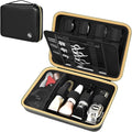 Boobowl Hard Travel Case for Hair Clippers, Hair Cutting Barber Supplies Organizer Bag, Trimmer Storage Holder for Ufree/for Wahl/for Andis Men Razor Guard Grooming Kits -Dark Black