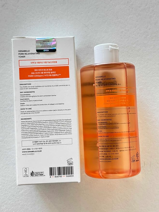 Genabelle PDRN Rejuvenating Toner - Deep Hydration & Skin Barrier Support with PDRN, Panthenol, Hyaluronic Acid - Soft & Glowing Skin - 10.14 fl.oz/300ml