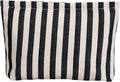 Large Black White Stripe Makeup Bag - Canvas Lined Cosmetic Toiletry Travel Pouch | Purse Organizer for Women & Girls