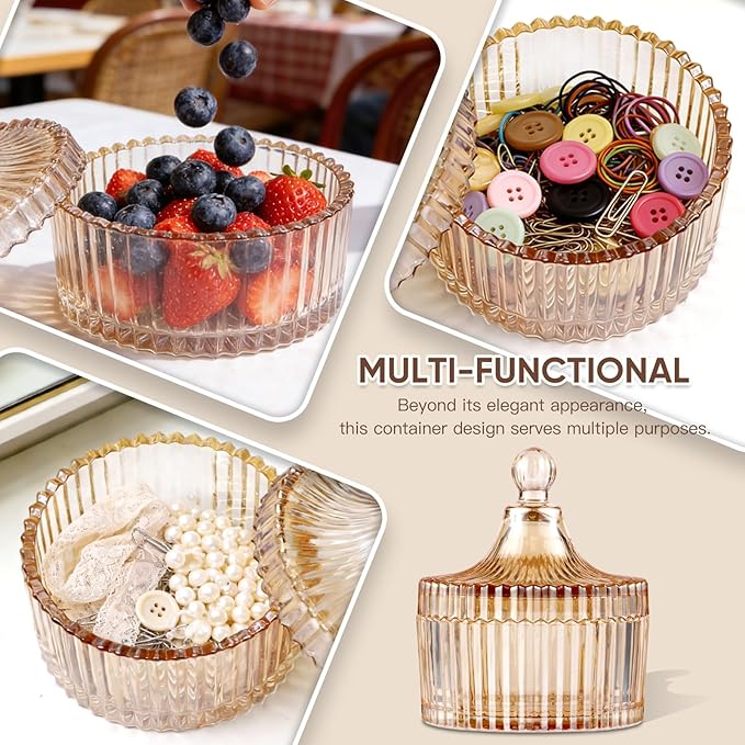 3 Pcs Dusting Powder Container with Puff, 3.54 Inch Soft Velour Dusting Powder Puff and Glass Powder Container, Washable Reusable Wet & Dry Powder Applicator for Women