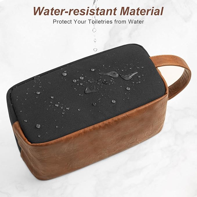 Travel Toiletry Bag for Men, Hanging Toiletry Organizer, Water Resistant Shaving Kit with Large Capacity for Travel Accessories (Black, Medium)