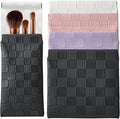 6 Pack 2 Sizes Small Makeup Bag for Purse, Checkered Snap Closure Pouches for Purse, PU Leather Coin Purse for Women, Mini Organizer for Cosmetics Electronics Change, Daily Commute & Travel