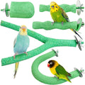 PINVNBY 5 Pack Bird Perch Resin Bird Beak Grinding Stone Parrot Cage Perch Stand Platform Foot Claws Trimmer Chew Toy Bird Cage Accessories for Budgie Cockatiel Conure Lovebird Finch (Green)