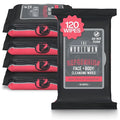 The Nobleman Face + Body Cleansing Wipes: Refreshing - with Aloe & Eucalyptus - 120 TOTAL WIPES (30ct x 4) - Travel-Friendly, Skin-Nourishing, All-in-One Wipes for Men & Women