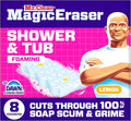 Mr. Clean Magic Eraser Sponge, Bathroom, Shower, Tub Cleaner, Soap Scum Remover, Bathroom Cleaning Supplies, Dawn Cleaning Power with Lemon Scent, Shower & Tub, 8ct