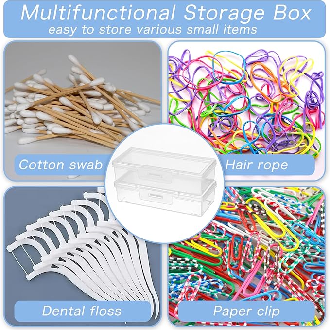 4 Pcs Cotton Swab Holder for Travel Portable Small Dental Floss Picks Case Clear Plastic Buds Storage Containers Box with Dustproof Lid for Ear Cosmetics Makeup Remover Nail Polish Remover