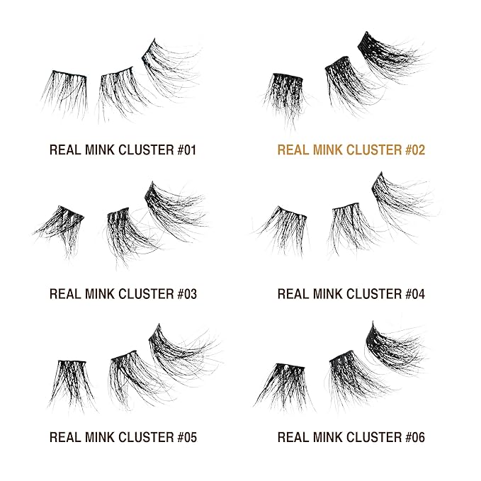 i•ENVY Extended Real Mink Lash Clusters Lashes DIY Salon Lash Extension Apply Underneath Natural Lashes for Perfect Lash Extension Effect, False Eyelashes Reusable