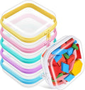 Sanwuta 6 Pcs Clear Hard Zipper Case Plastic Zipper Pouches Transparent Makeup Bag Pencil Case Pouches Toiletry Diaper Bag for Travel Toy Storage Organizer Bins(Colorful,5 x 5 x 2 Inch)