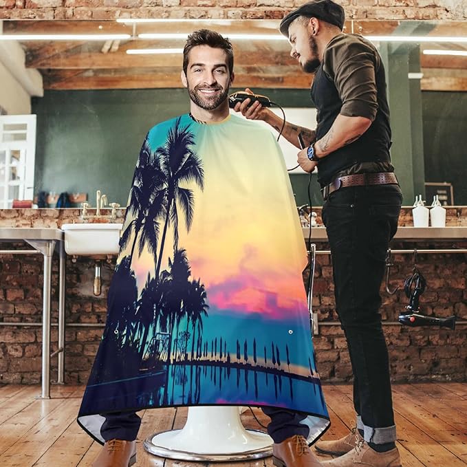 visesunny Professional Barber Cape Polyester Hair Cutting Salon Cape Apron Anti-Static Beard Bib Grooming Apron
